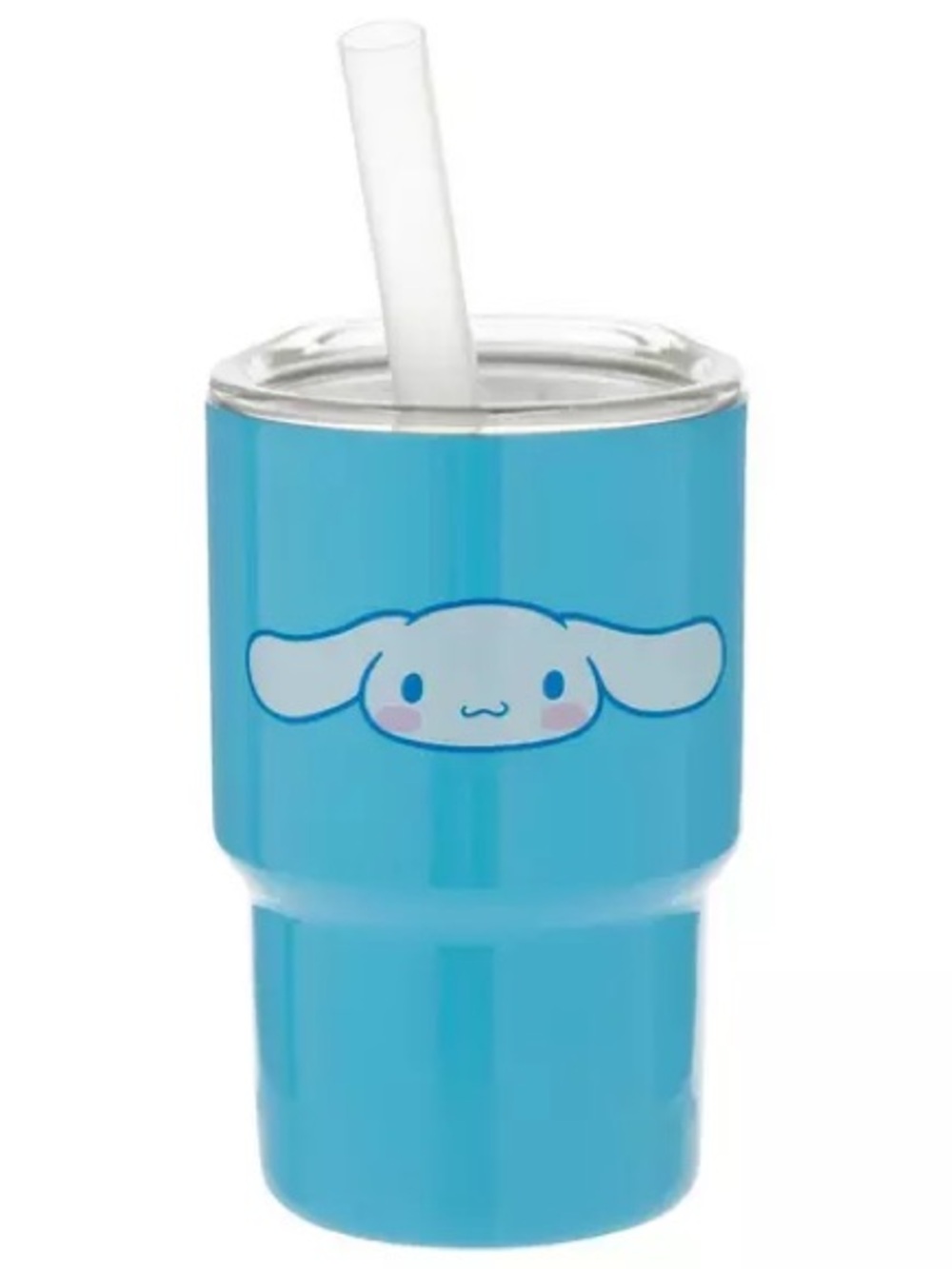 Sanrio Blue Cinnamoroll Stainless Mini Tumbler with Straw, 3” tall